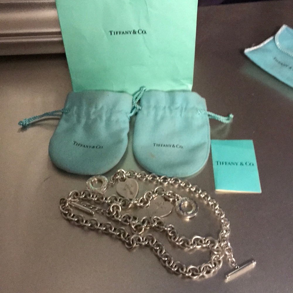 Tiffany 19” toggle heart necklace and bracelet